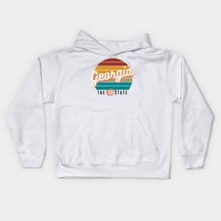 Georgia The Peach State Retro Vintage Design Kids Hoodie